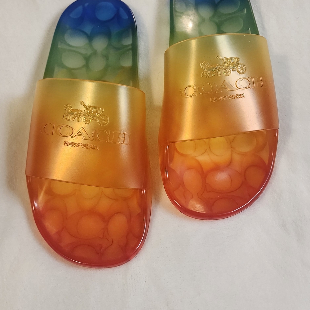 Coach Ulyssa Rainbow Slide Sandals, Size 7, NWOT - Picture 2 of 5